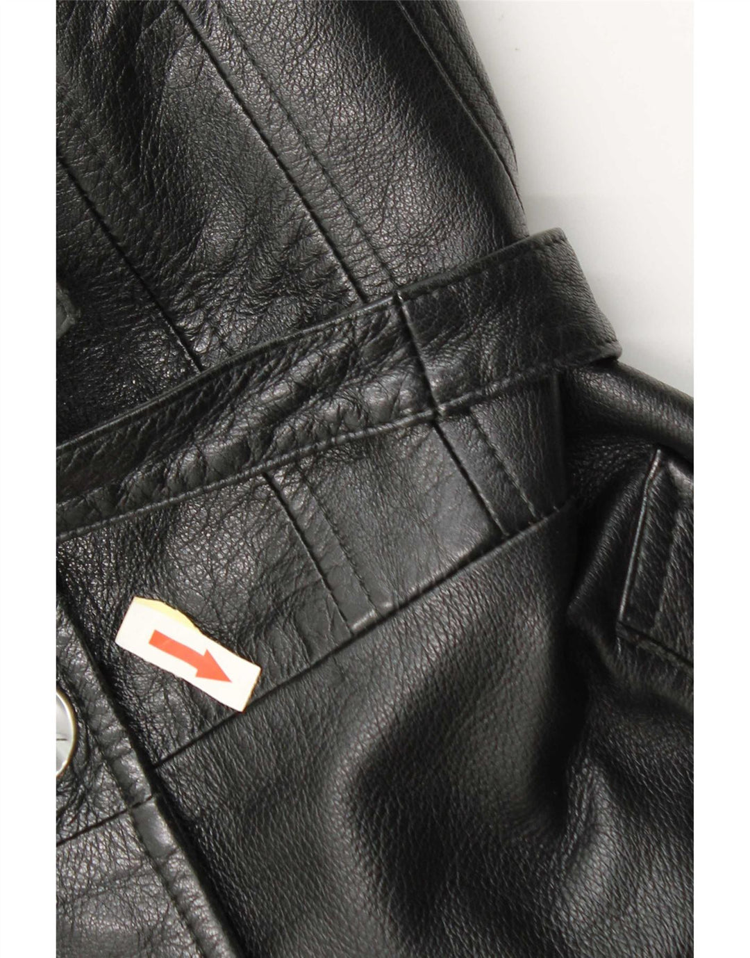 Vintage Womens Leather Jacket IT 44 Medium Black Leather