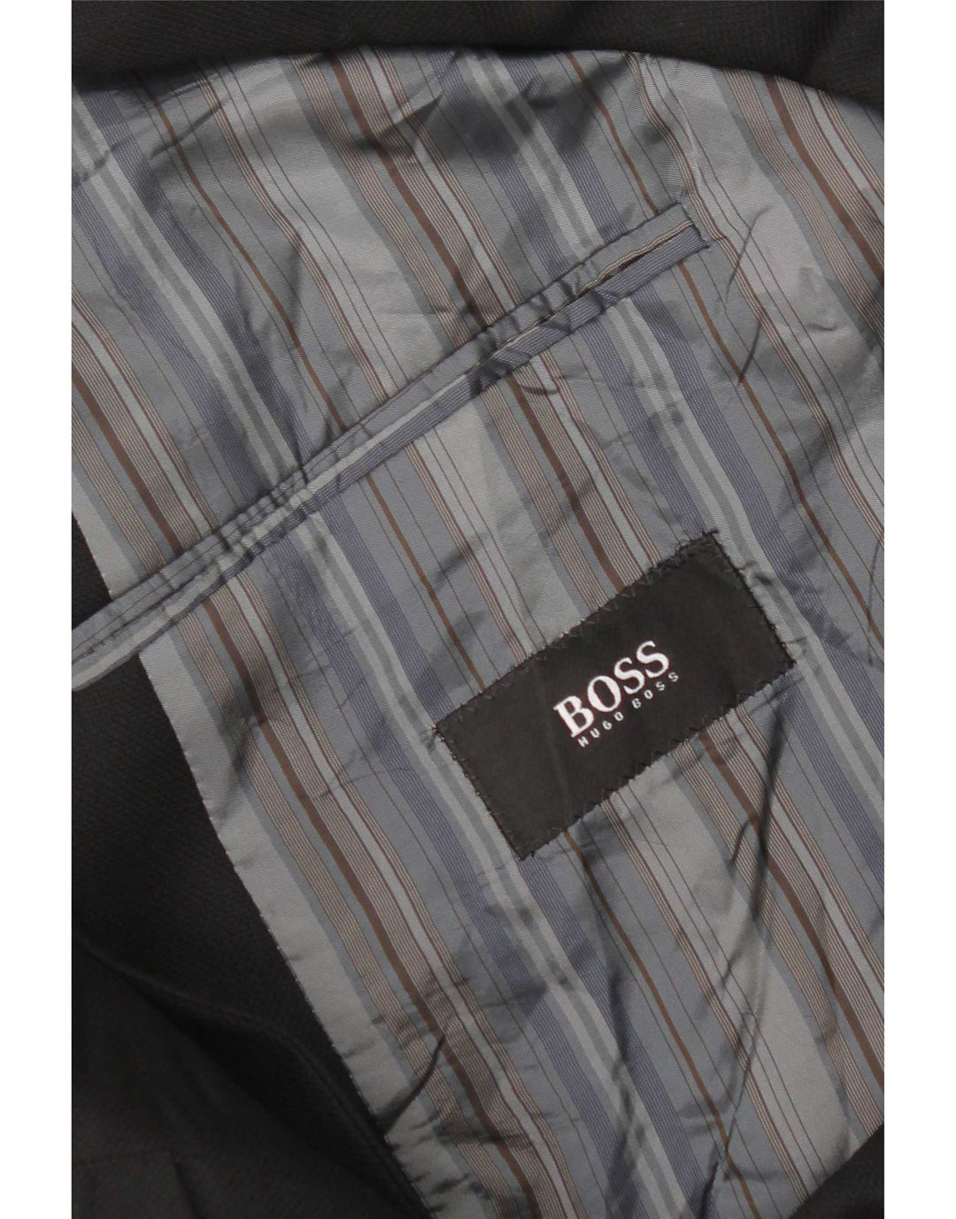 Hugo Boss Mens 3 Button Blazer Jacket EU 56 3XL Black Virgin Wool