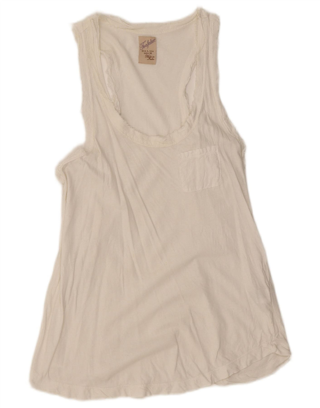 Zara Womens Trafaluc Vest Top UK 14 Large White Cotton