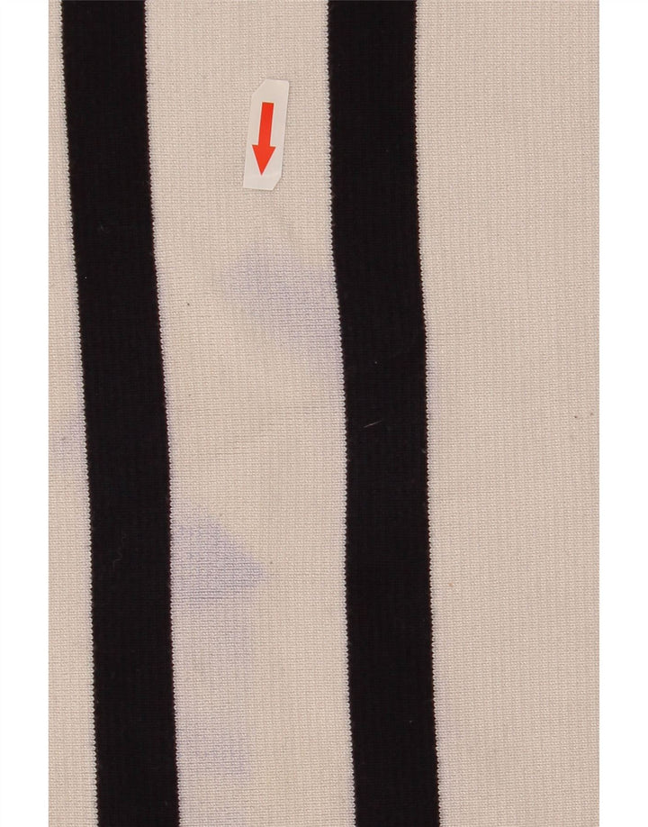 Zara Womens Crop Crew Neck Jumper Sweater UK 12 Medium White Striped