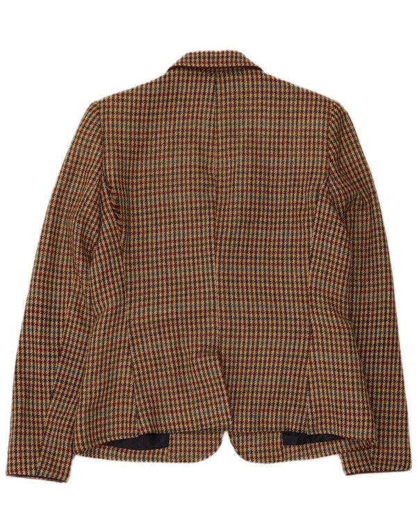 RICH & ROYAL Womens 1 Button Blazer Jacket EU 38 Medium Brown Houndstooth