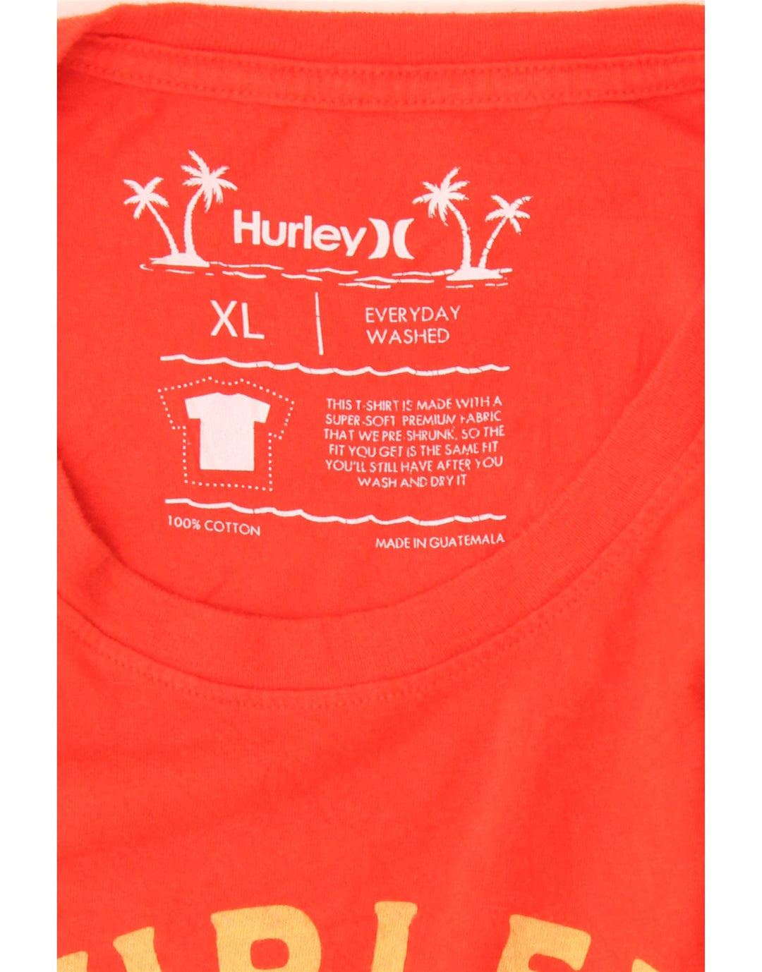 HURLEY Mens Graphic T-Shirt Top XL Red Cotton Vintage Hurley and Second-Hand Hurley from Messina Hembry 