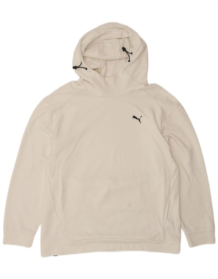 Puma Mens Hoodie Jumper Large White Cotton