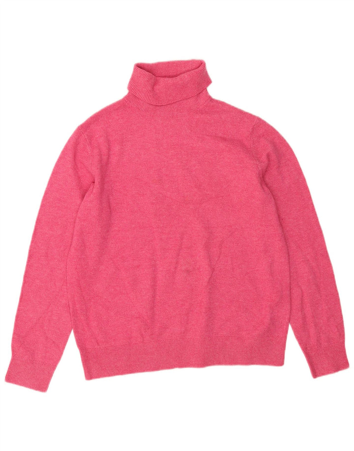 Marks & Spencer Womens Oversized Roll Neck Jumper Sweater UK 10 Small Pink