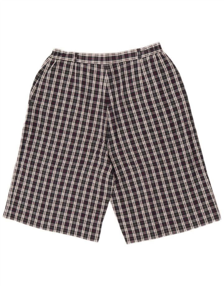Vintage Womens Chino Shorts W30 Medium Navy Blue Check Cotton