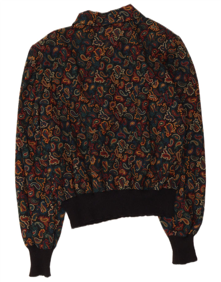 Vintage Womens Long Sleeve Blouse Top UK 14 Large Multicoloured Paisley