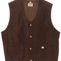 Pioneer Mens Suede Waistcoat XL Brown Leather