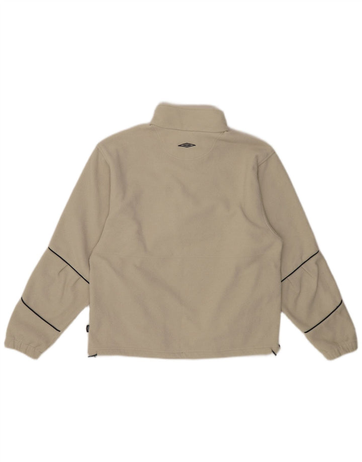 Umbro Womens Zip Neck Oversized Fleece Jumper UK 10 Small Off White