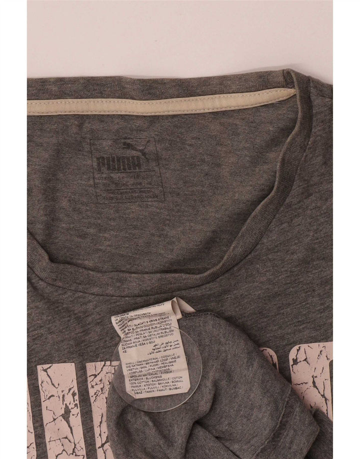 Puma Mens Graphic T-Shirt Top Small Grey Cotton