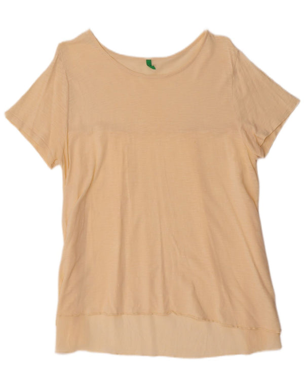 BENETTON Womens T-Shirt Top UK 16 Large Beige