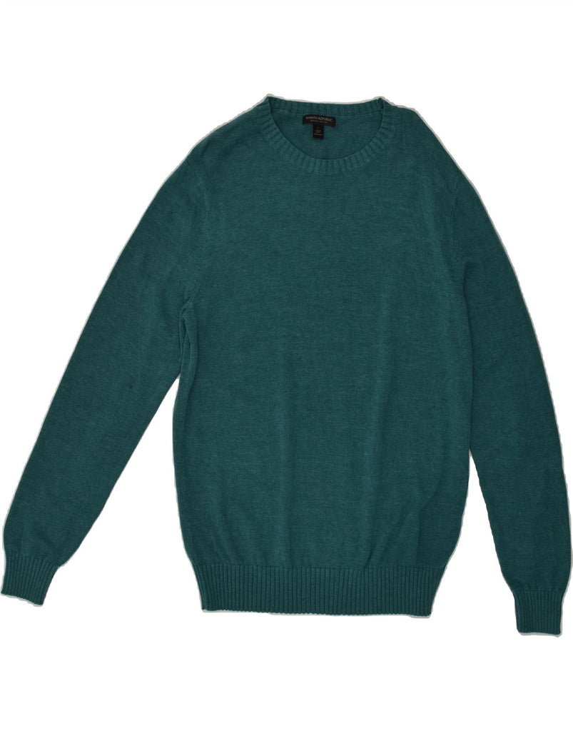 BANANA REPUBLIC Mens Boat Neck Jumper Sweater Large Green Cotton | Vintage Banana Republic | Thrift | Second-Hand Banana Republic | Used Clothing | Messina Hembry 