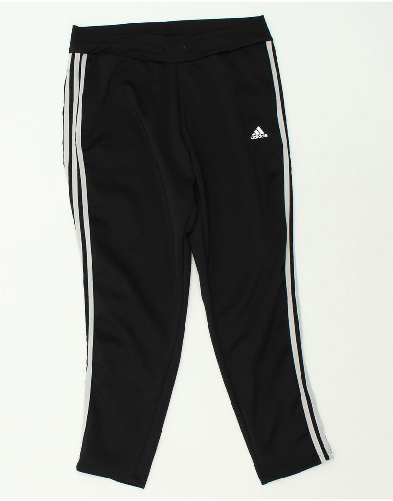 ADIDAS Womens Aeroready Tracksuit Trousers UK 12/14 Medium Black Polyester | Vintage Adidas | Thrift | Second-Hand Adidas | Used Clothing | Messina Hembry 