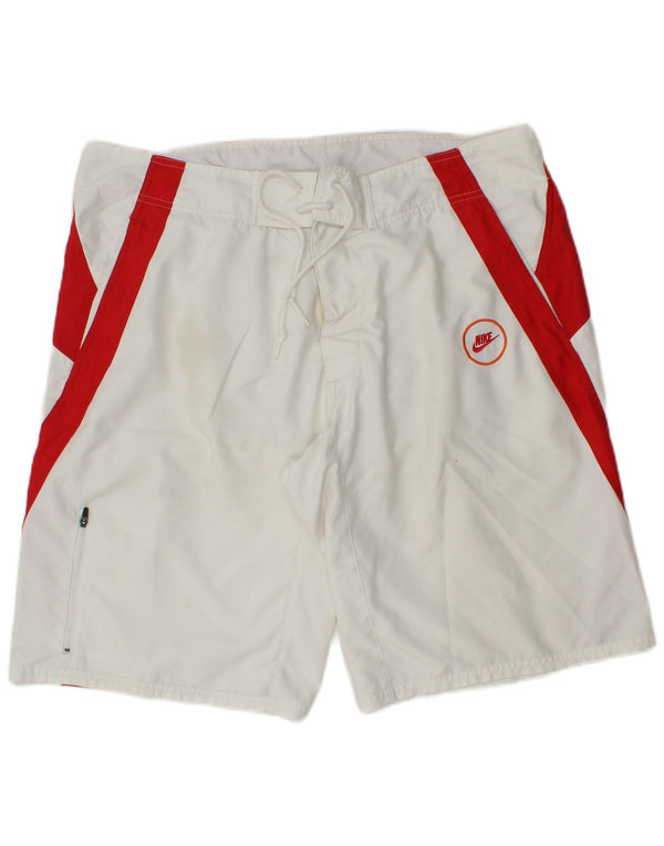 Nike Mens Swimming Shorts Large White Colourblock Polyester