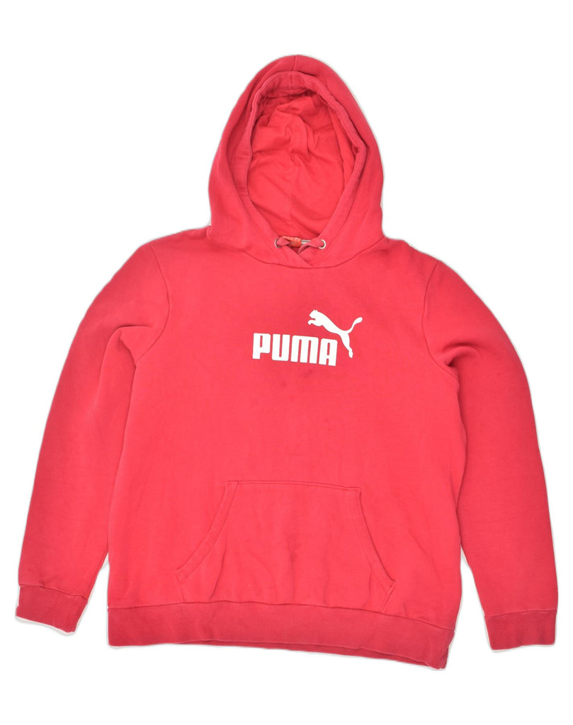 PUMA Womens Graphic Hoodie Jumper UK 18 XL  Red Cotton | Vintage Puma | Thrift | Second-Hand Puma | Used Clothing | Messina Hembry 