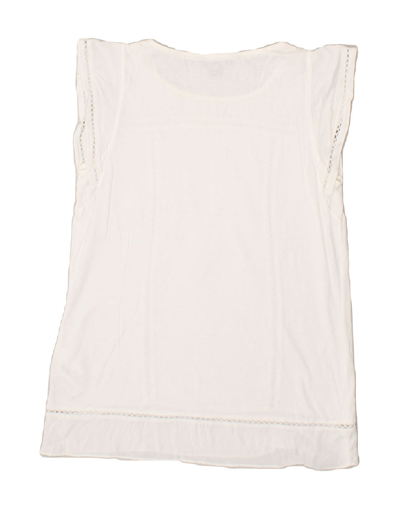 TOMMY HILFIGER Womens Sleeveless Blouse Top UK 6 XS White Vintage Tommy Hilfiger and Second-Hand Tommy Hilfiger from Messina Hembry 