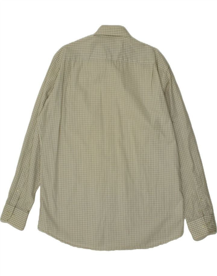 HUGO BOSS Mens Shirt Size 16 1/2 42 Large Off White Check Cotton Vintage Hugo Boss and Second-Hand Hugo Boss from Messina Hembry 