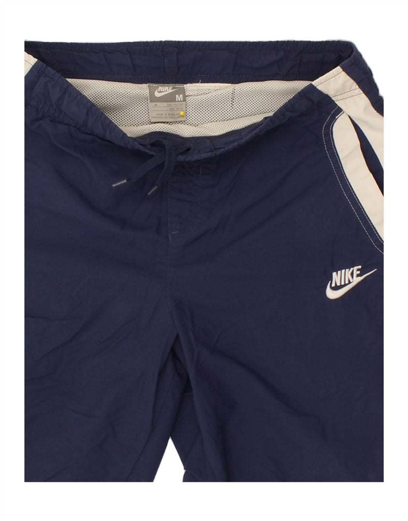 NIKE Boys Graphic Sport Shorts 10-11 Years Medium  Navy Blue Colourblock | Vintage Nike | Thrift | Second-Hand Nike | Used Clothing | Messina Hembry 