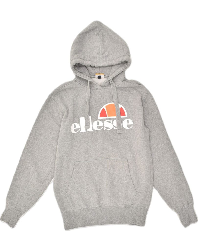 ELLESSE Womens Graphic Hoodie Jumper XS Grey Cotton | Vintage Ellesse | Thrift | Second-Hand Ellesse | Used Clothing | Messina Hembry 