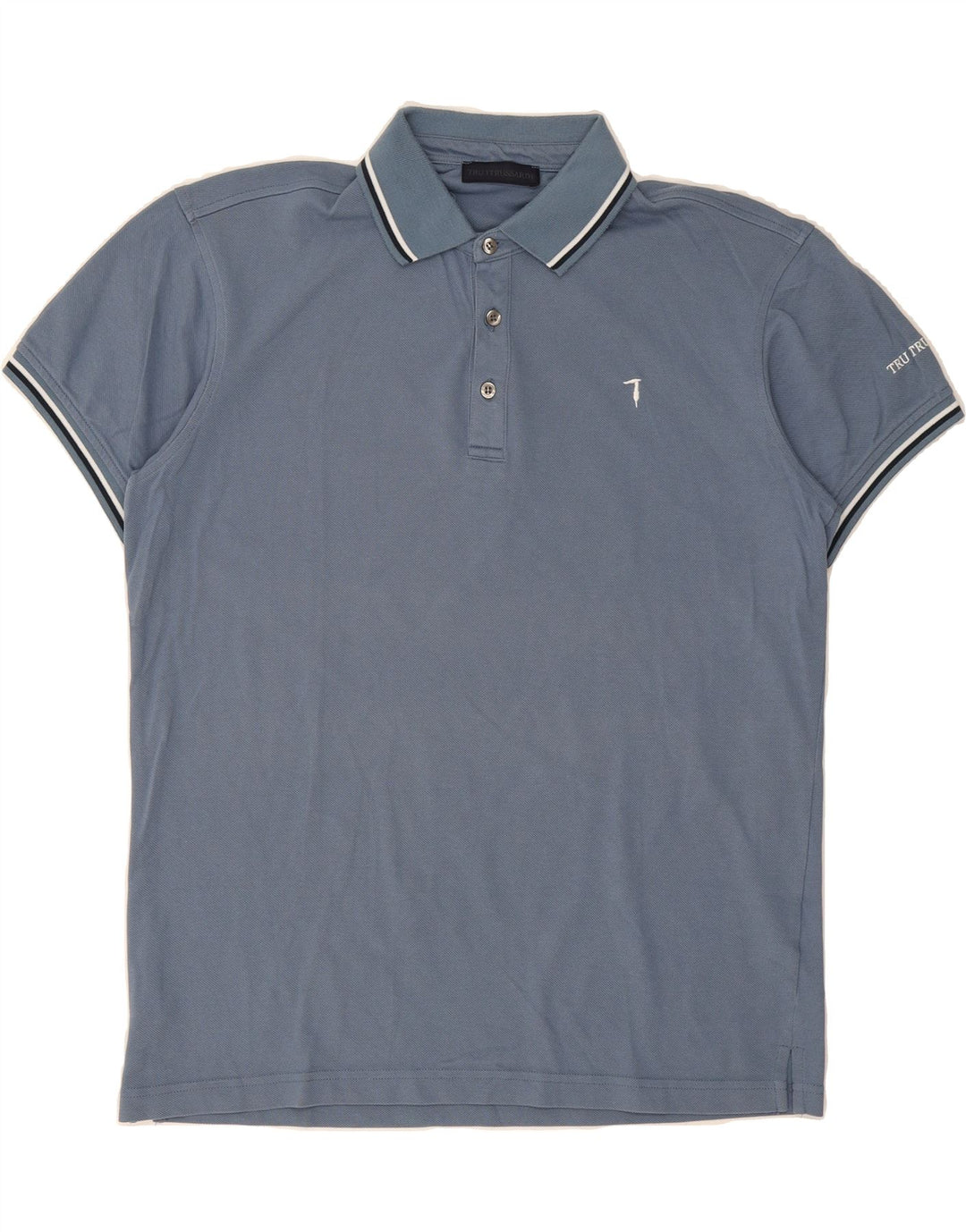 TRUSSARDI Mens Polo Shirt XL Blue Cotton Vintage Trussardi and Second-Hand Trussardi from Messina Hembry 