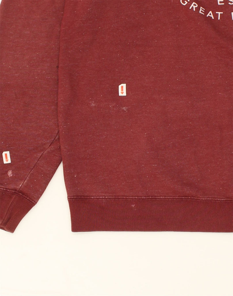 JACK WILLS Mens Graphic Zip Hoodie Sweater Medium Maroon Cotton | Vintage Jack Wills | Thrift | Second-Hand Jack Wills | Used Clothing | Messina Hembry 