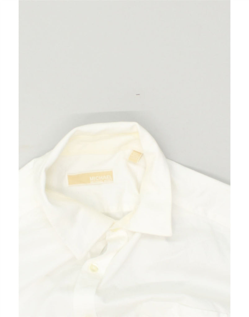 MICHAEL KORS Mens Shirt Size 17 1/2  XL White Cotton | Vintage Michael Kors | Thrift | Second-Hand Michael Kors | Used Clothing | Messina Hembry 