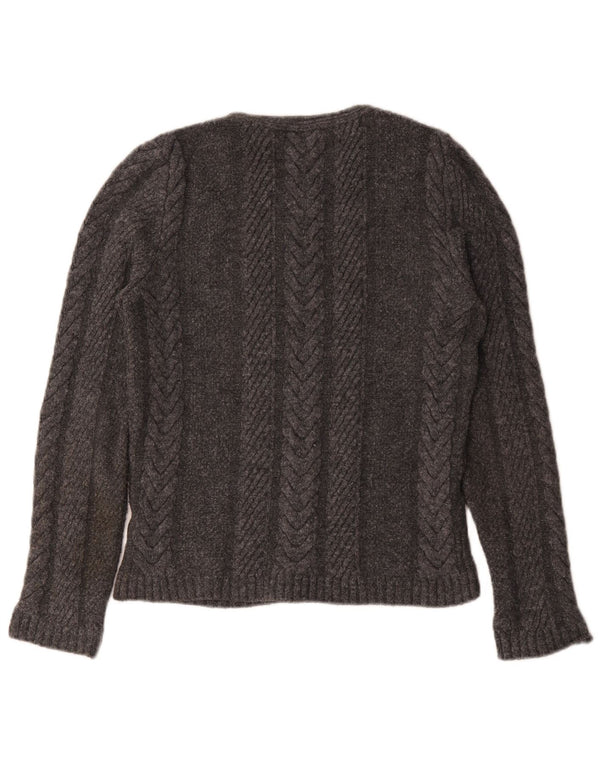 Zara Mens Crew Neck Jumper Sweater Large Grey Flecked Acrylic
