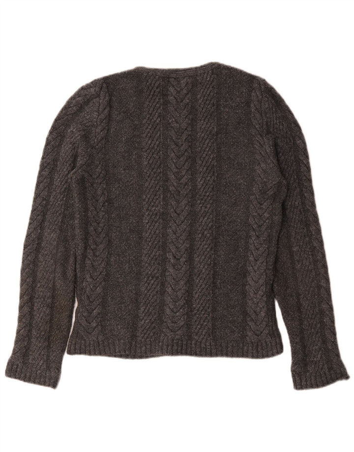 Zara Mens Crew Neck Jumper Sweater Large Grey Flecked Acrylic