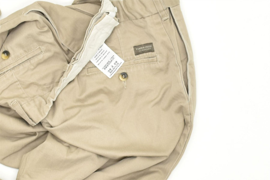 WRANGLER Mens Pegged Casual Trousers W38 L29 Beige Cotton | Vintage | Thrift | Second-Hand | Used Clothing | Messina Hembry 