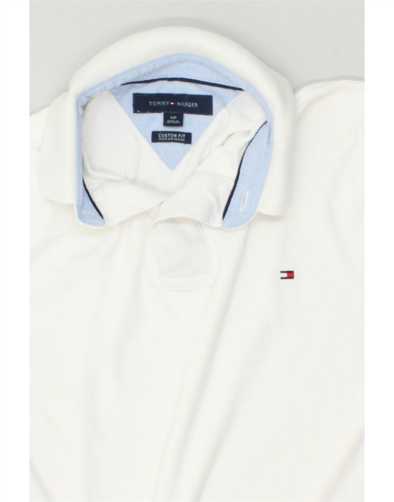 TOMMY HILFIGER Mens Custom Fit Polo Shirt Small White | Vintage Tommy Hilfiger | Thrift | Second-Hand Tommy Hilfiger | Used Clothing | Messina Hembry 