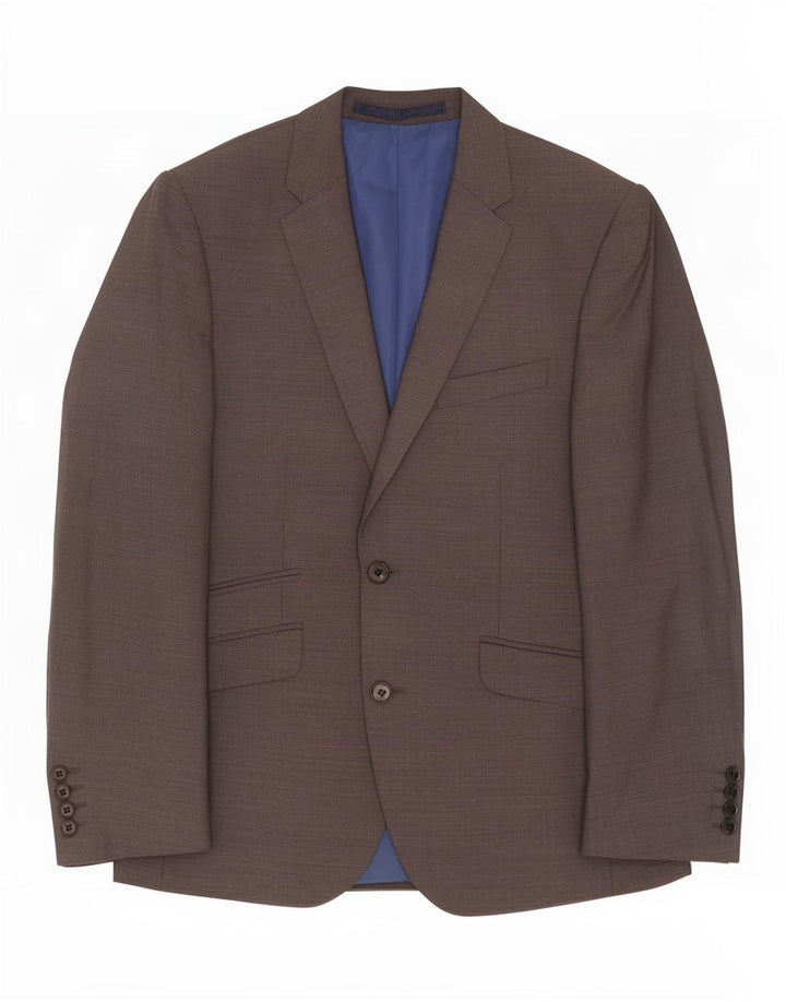 Marks & Spencer Mens 2 Button Blazer Jacket UK 40 Medium Grey Wool