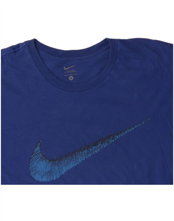 NIKE Mens Graphic T-Shirt Top XL Blue Cotton