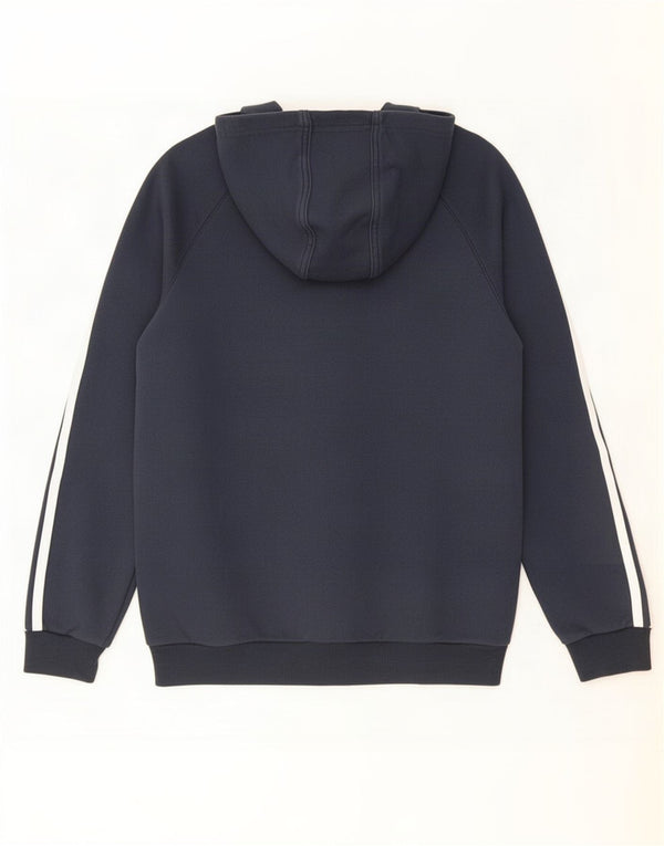 Adidas Boys Graphic Hoodie Jumper 15-16 Years Navy Blue Cotton