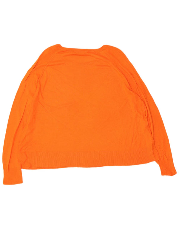 Zara Womens Boat Neck Jumper Sweater UK 16 Large Orange Viscose