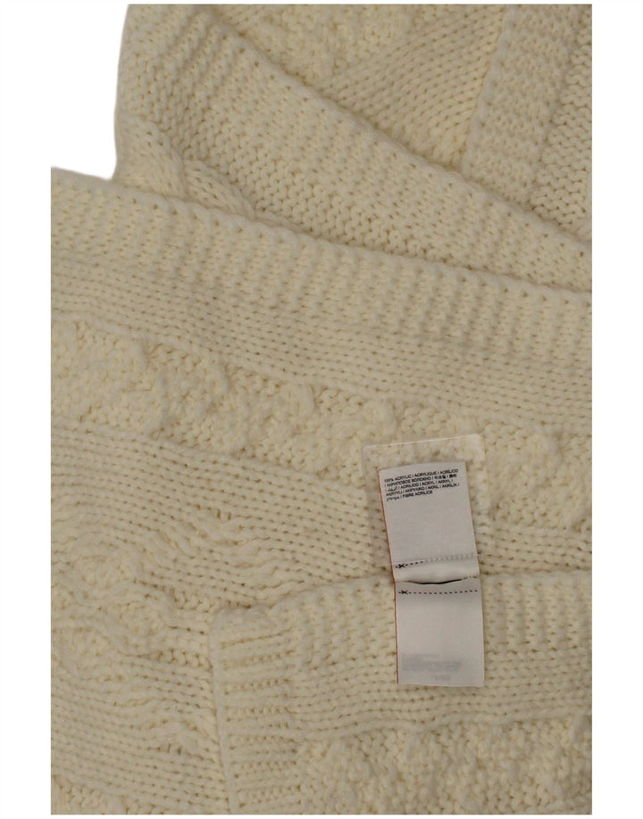 Superdry Womens Knit Rectangle Scarf One Size Off White Acrylic