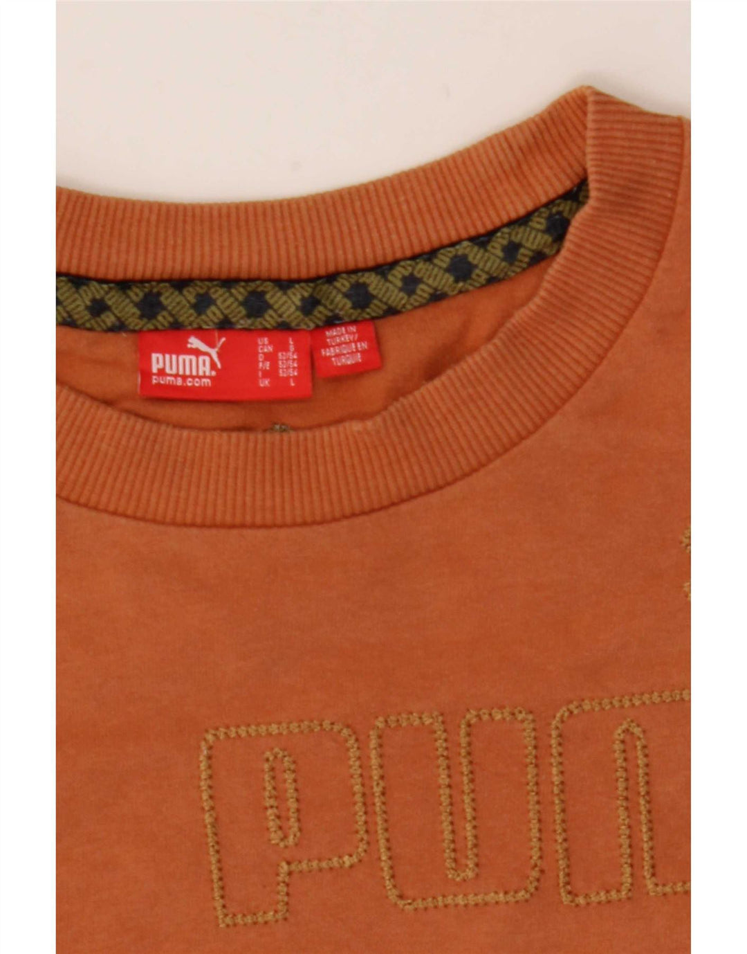 Puma Mens Graphic T-Shirt Top Large Orange