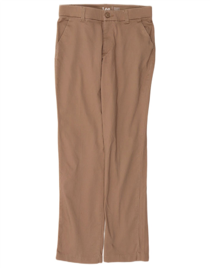 LEE Womens Regular Fit Mid Rise Chino Trousers US 6 Medium W28 L30 Beige
