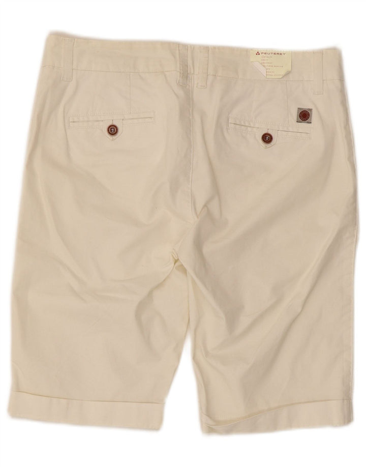 PEUTEREY Womens Chino Shorts IT 42 Medium W32 White Cotton