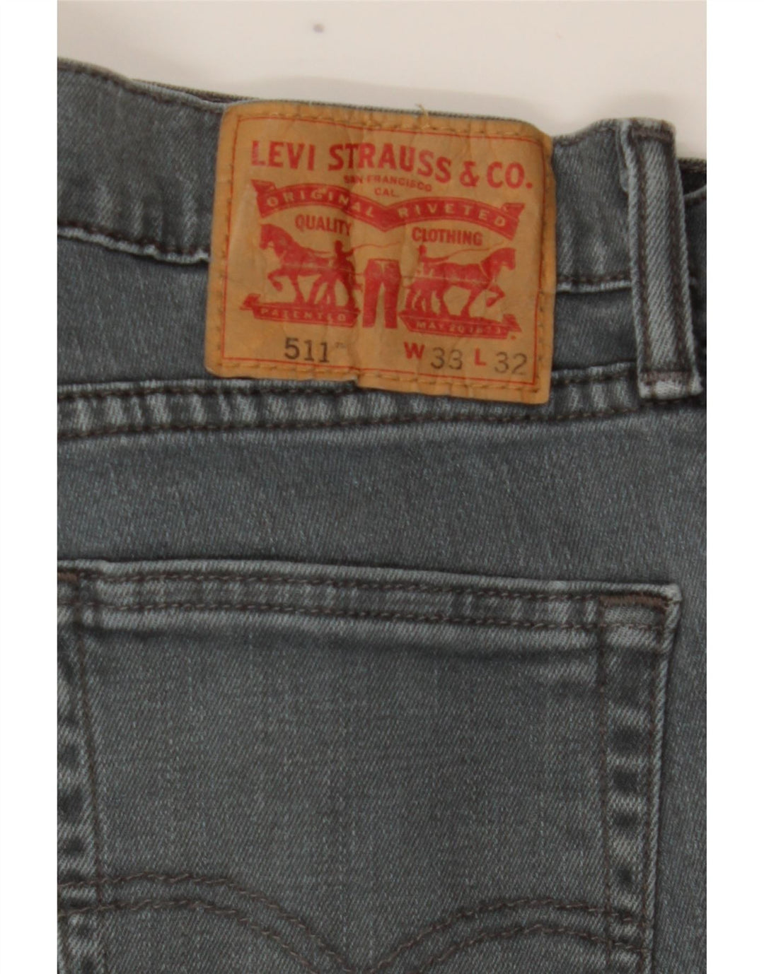 Levi's Mens 511 Slim Jeans W33 L32 Grey Cotton