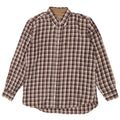 Barbour Mens Flannel Shirt Large Brown Check Cotton