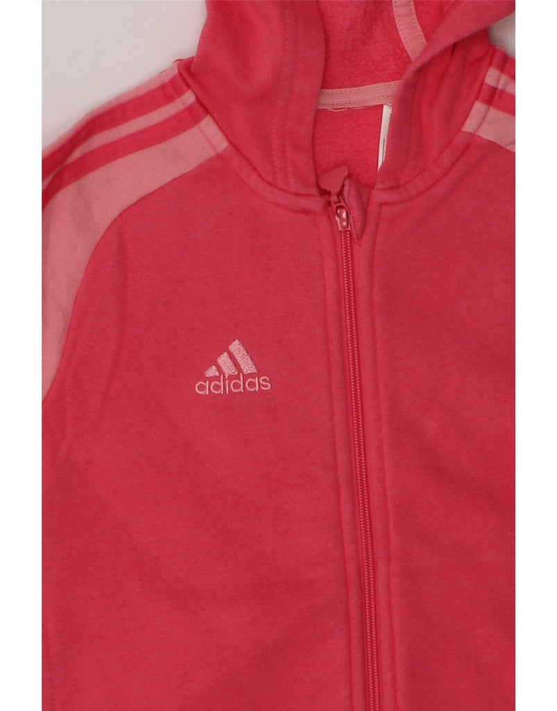 ADIDAS Girls Graphic Zip Hoodie Sweater 6-7 Years Pink Cotton | Vintage Adidas | Thrift | Second-Hand Adidas | Used Clothing | Messina Hembry 
