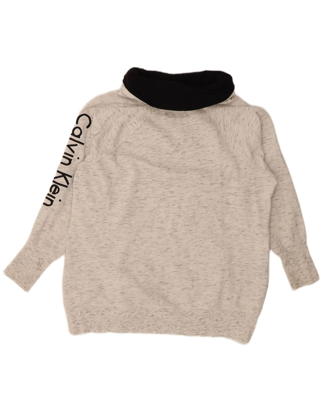 CALVIN KLEIN Womens Oversized Sweatshirt Jumper UK 18 XL Grey Flecked