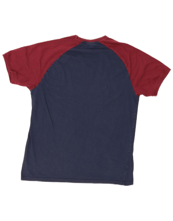 Ellesse Mens Graphic T-Shirt Top Large Navy Blue Colourblock Cotton