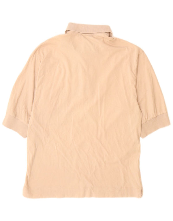 BENETTON Mens Polo Shirt Medium Beige Cotton