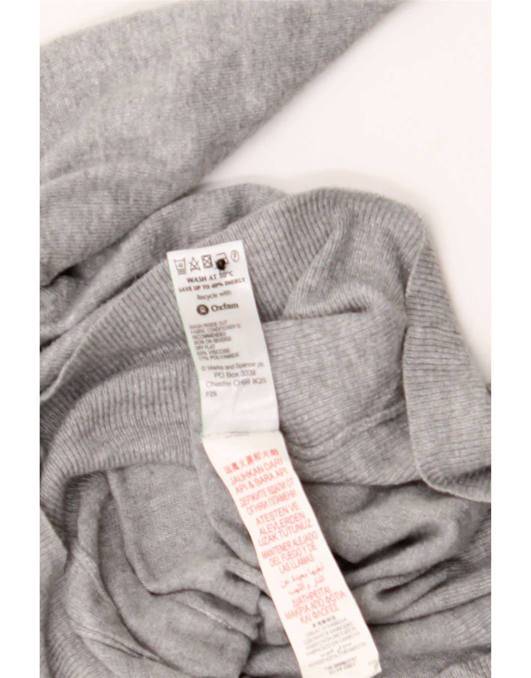 Marks & Spencer Womens Ruffle Cardigan Sweater UK 14 Medium Grey Flecked