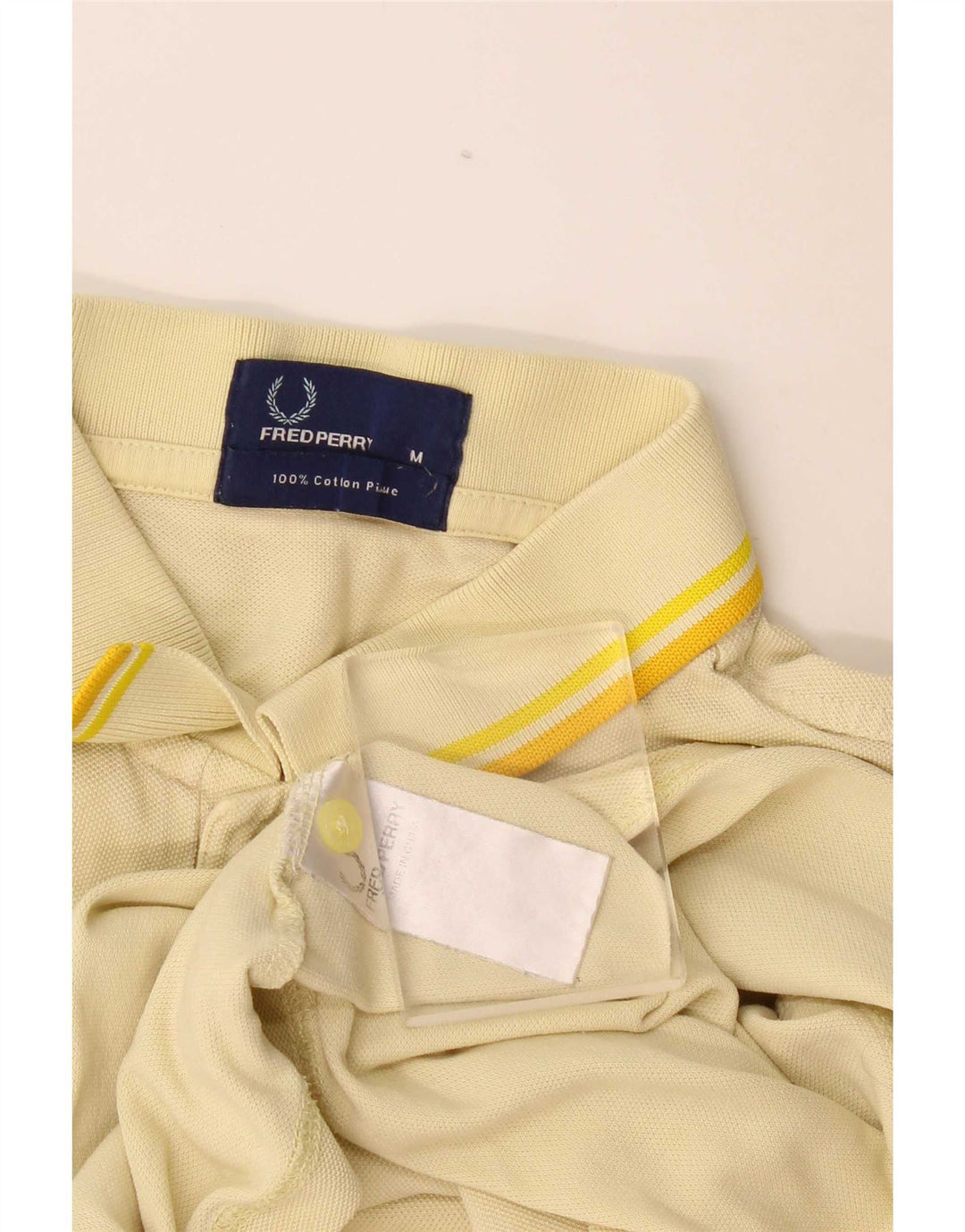 Fred Perry Mens Polo Shirt Medium Yellow Cotton