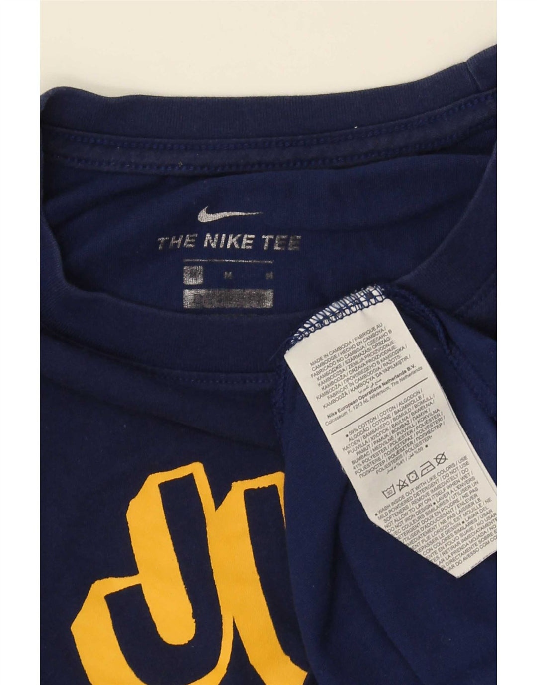 Nike Mens Graphic T-Shirt Top Medium Navy Blue Cotton