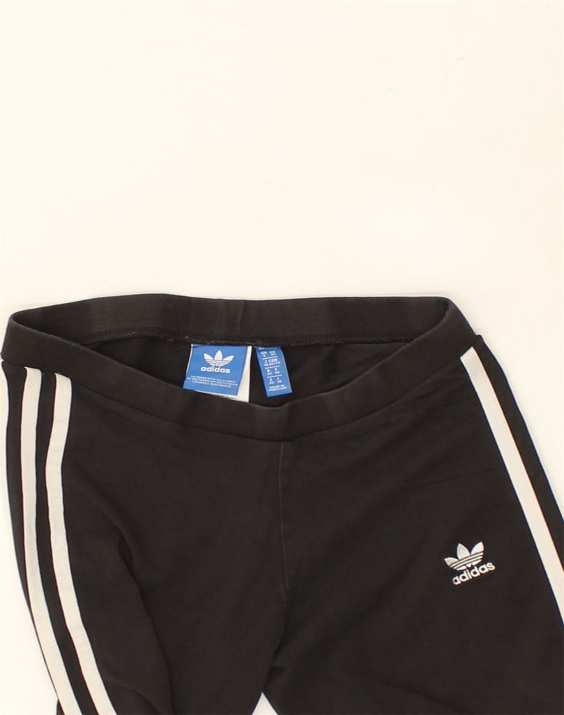 ADIDAS Womens Leggings UK 6 XS Black Cotton | Vintage Adidas | Thrift | Second-Hand Adidas | Used Clothing | Messina Hembry 