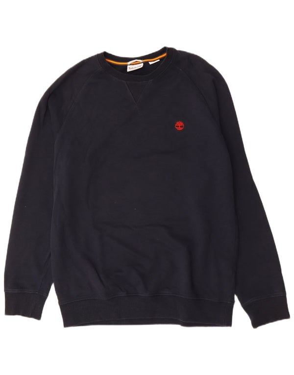 Timberland Mens Regular Fit Sweatshirt Jumper Large Navy Blue Cotton