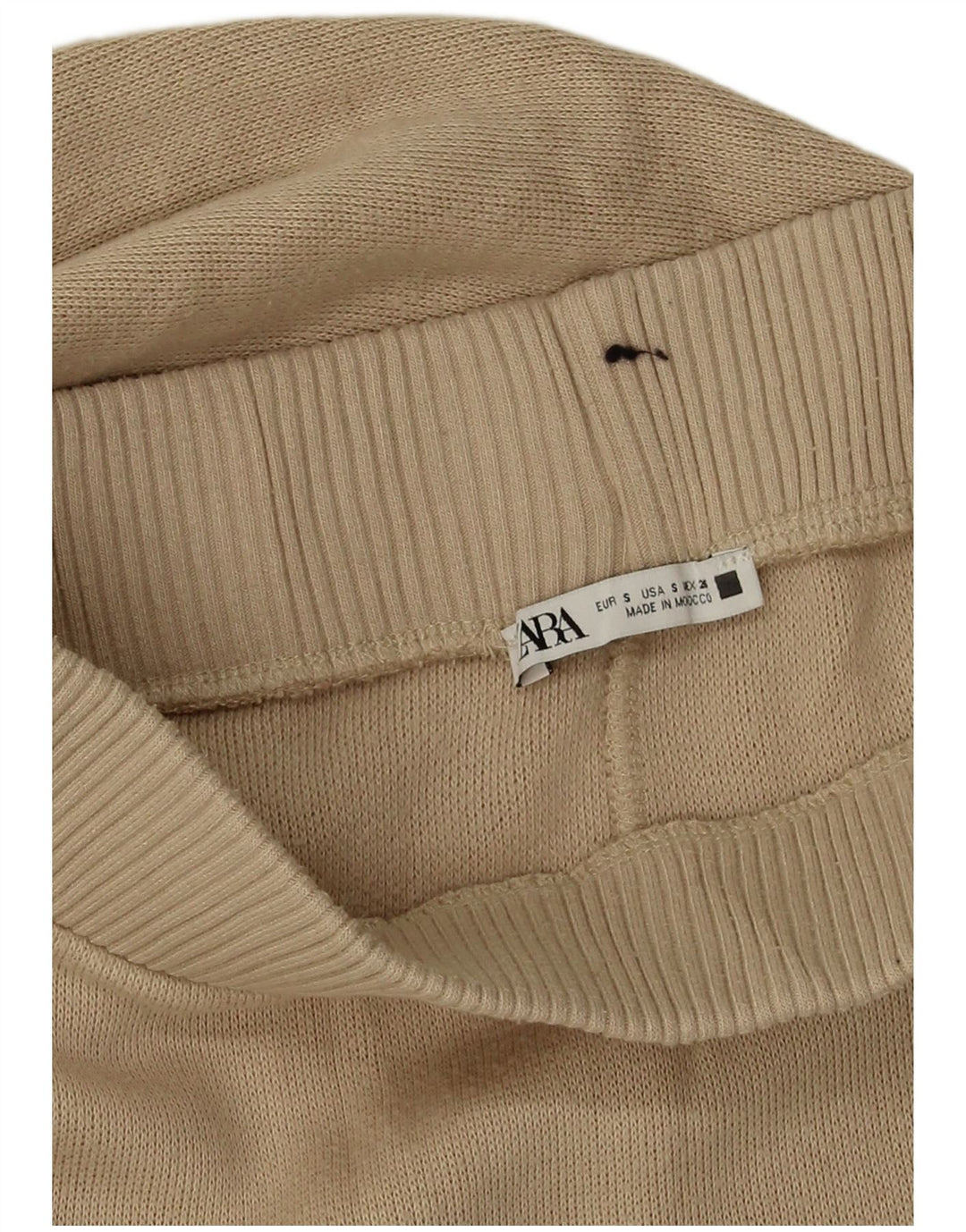 Zara Womens Knit Flared Skirt Small W26 Beige Viscose