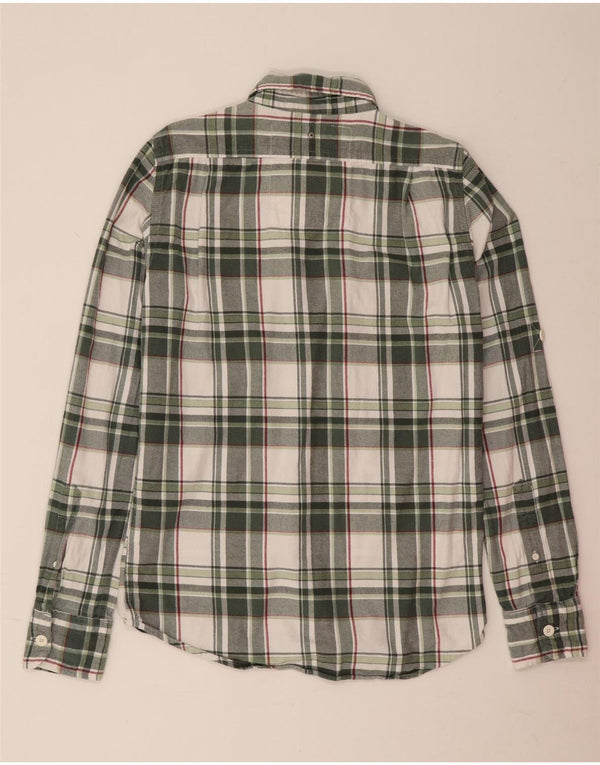 Superdry Mens Flannel Shirt Medium Green Plaid Cotton